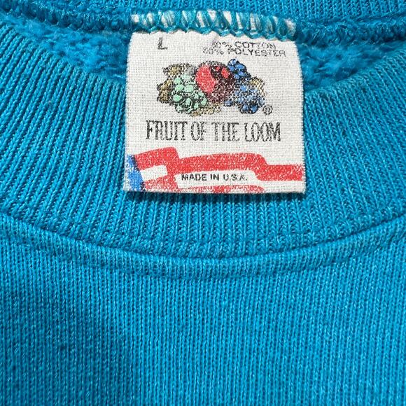 Vintage 80s Washington Seashell Crewneck Baby Blue Large - Picture 5 of 8